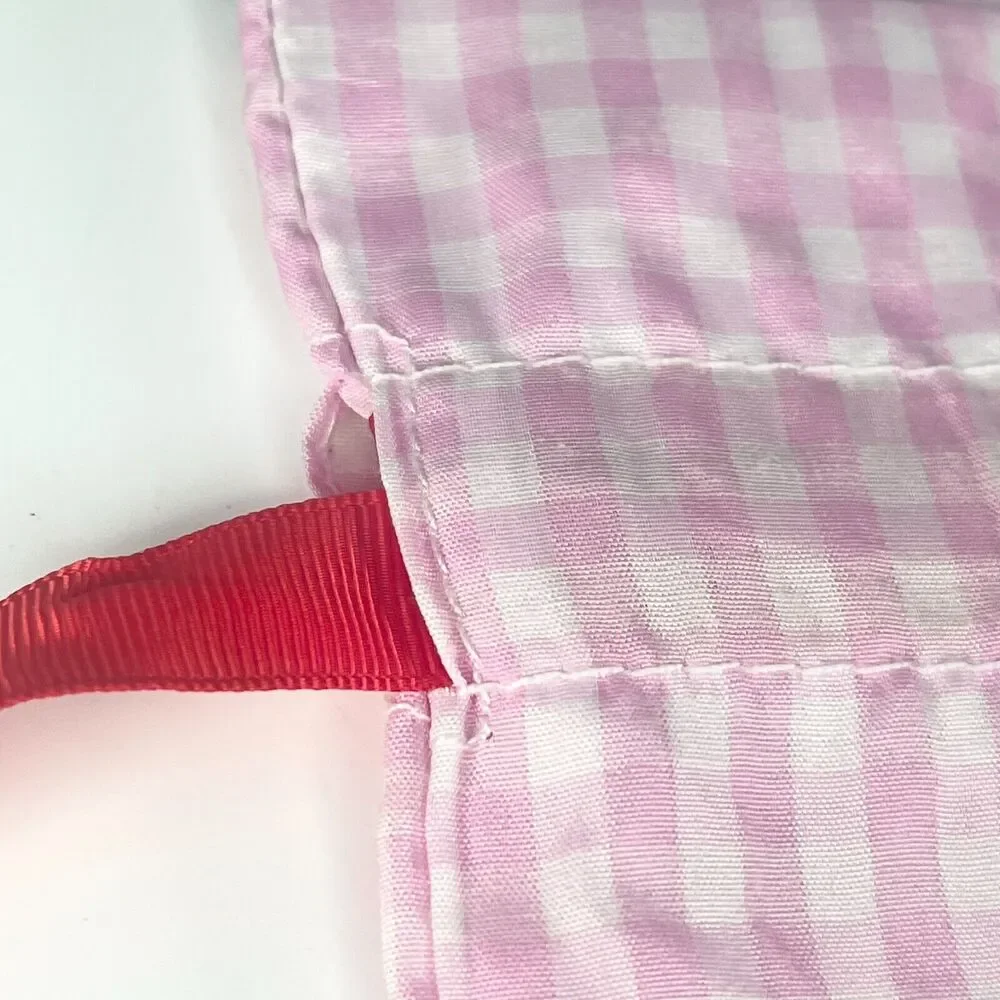 Sephora Glamp Out Check Gingham Drawstring Cloth MakeUp Delicates Travel Bag New